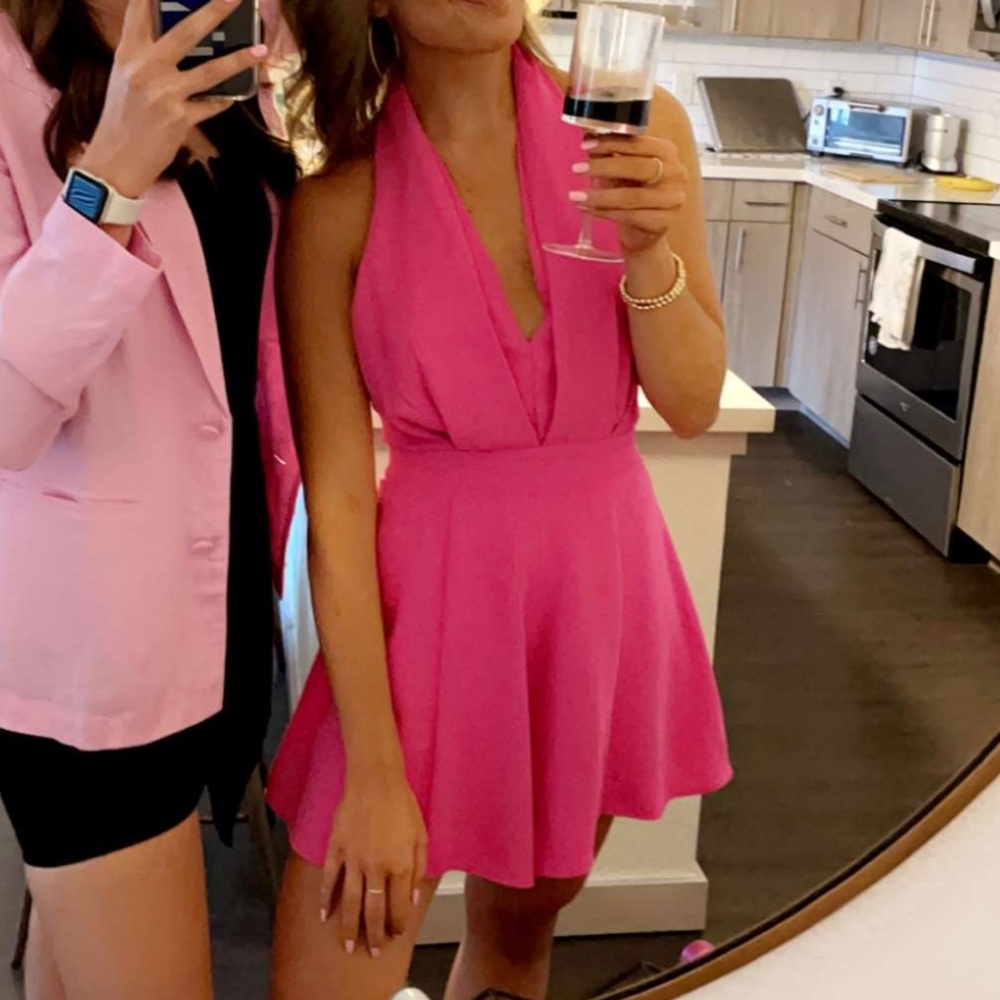Revolve Hot Pink Romper dress